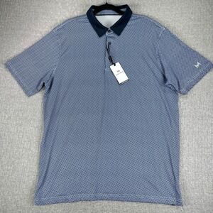 New Maelreg Performance Golf Polo Dress Shirt Men L Geometric bluish umbrella
